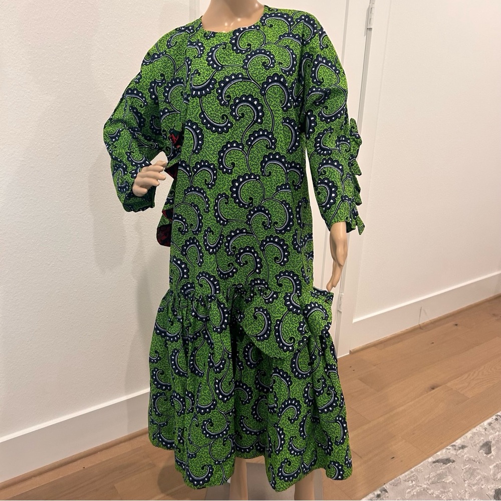 African Green Patterned Women's Dress. New